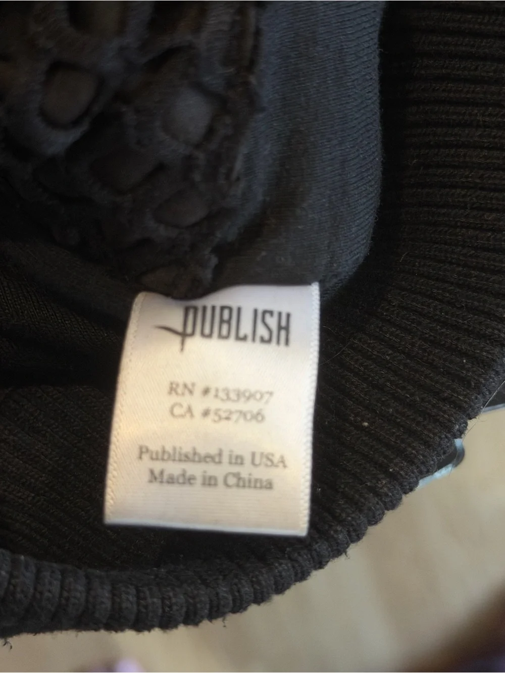 Publish Millo Men’s Small Black Mesh Layered Satin Twill Bomber Jacket